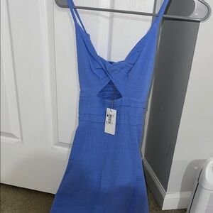 Elegant Blue Sleeveless Dress